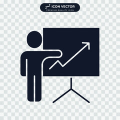 Presentation icon symbol template for graphic and web design collection logo vector illustration