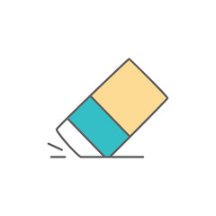 Eraser Icon in color icon, isolated on white background 