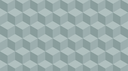 Abstract vector background of light grey 3D cubes stacked on each other to create dimension. Seamless pattern. Modern, business, corporate background. Copy space.