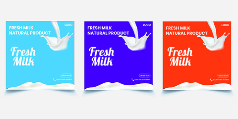 Milk Instagram Banners or Social Media Posts