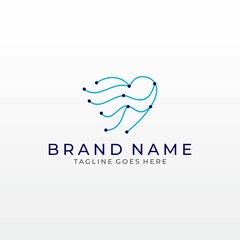 Love tech logo vector icon illustration template.