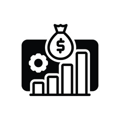 Black solid icon for profits