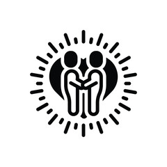 Black solid icon for relationship