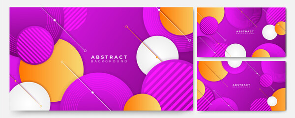 circle gradient purple yellow memphis geometric Abstract Design Background