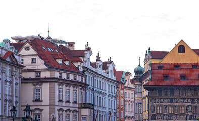 Obraz premium Historical buildings in the old center of Prague. Architecture and cityscape.