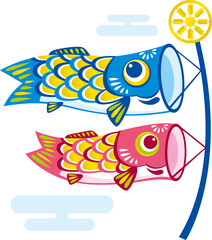 Illustration of carp streamer for children's day