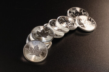 Mehrere Kanadische Silbermünzen 1 Unze Feinsilber 9999 - Canada Maple Leaf FINE SILVER 9999 - Canadian Silver Maple Leaf Coin