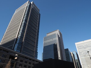 Fototapeta na wymiar 東京駅周辺の高層ビル群