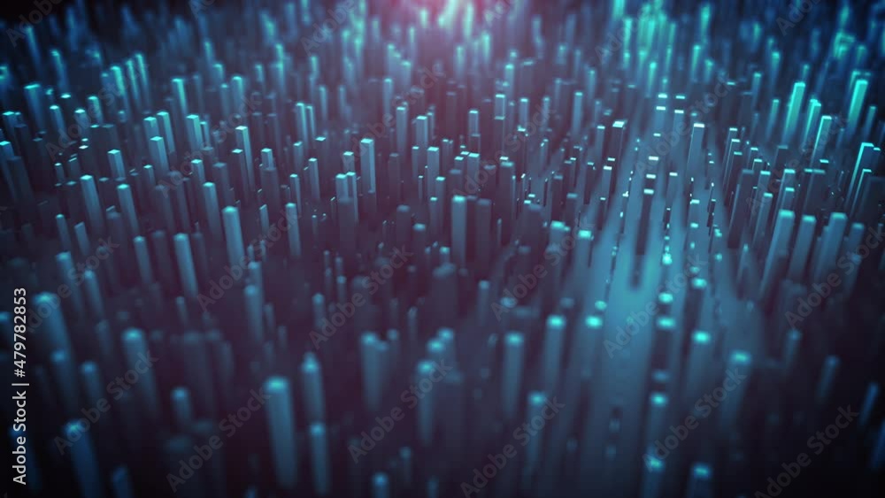 Poster abstract organic network mesh waving fx background loop/ 4k animation of an abstract fractal organic