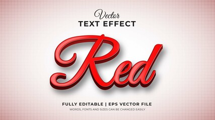 Red theme text effect with 3d editable text effect