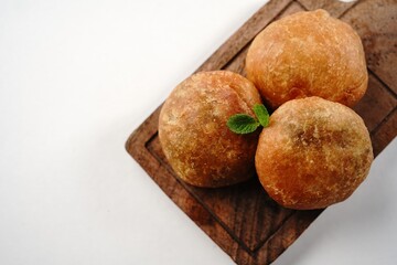 Kachori or Kachouri isolated on white, selective focus