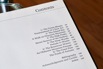 Open textbook page. Table of contents.
