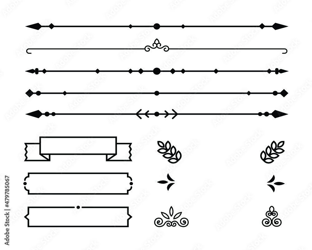 Poster various ornament vector illustrations in a simple style. a decorative element for bars or highlighti