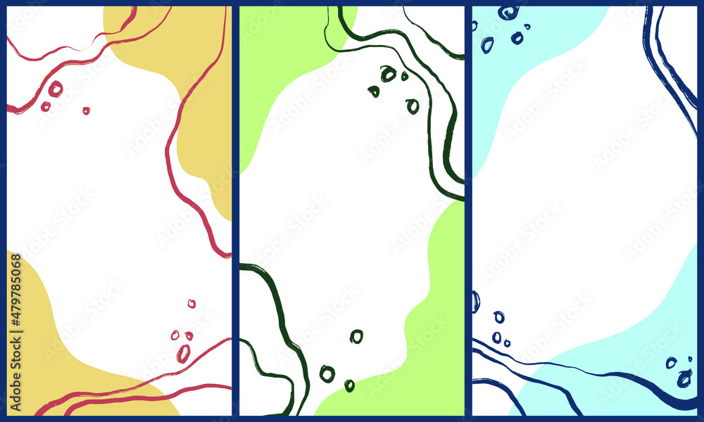 Poster set of abstract copy space in a pastel color theme. vector background illustration with frame. a dec