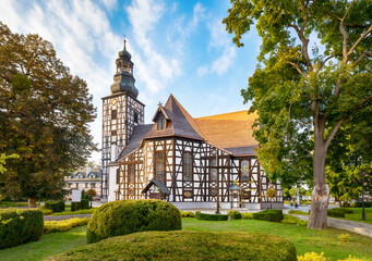 Milicz, Poland. Half-timbered church of Saint Andrew Bobola - one of the six famous Churches of...