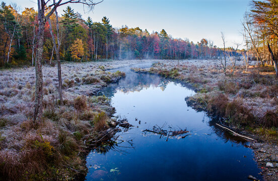 The East Branch of the Swift River in Petersham, MA on an early autumn morning