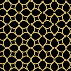 Behang Naadloze sieraad. Moderne achtergrond. Geometrisch modern zwart en gouden patroon © Fine Art Studio