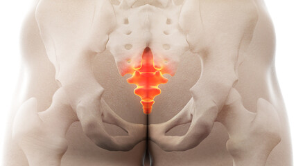 3d rendered illustration of a painful coccyx