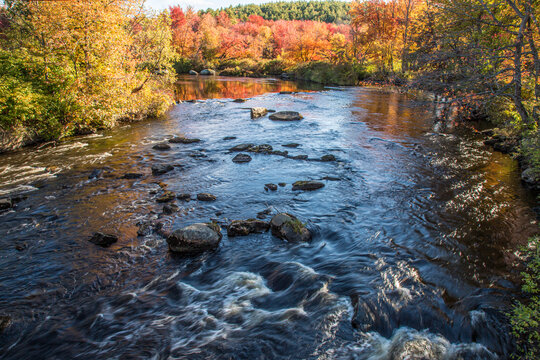 The Millers River on a fall day in Royalston, Massachusetts