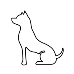 simple dog linear, vector illustration 