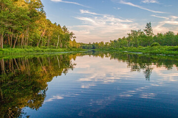Fototapeta na wymiar The Tully River in Royalston, Massachusetts