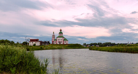 Ancient temples and monasteries of the city of Suzdal. Russia - obrazy, fototapety, plakaty