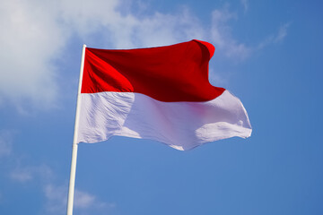 Naklejka na ściany i meble Indonesia flag red and white.