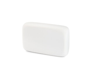 New eraser isolated on white. School stationery