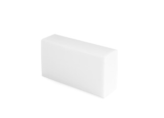 New eraser isolated on white. School stationery