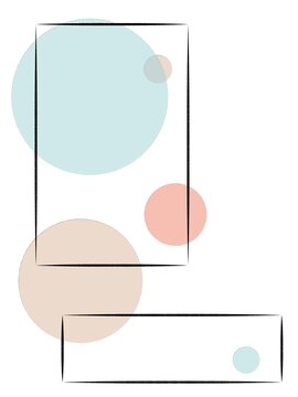 Fototapeta Geometric illustration, black frame for inscriptions.