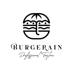Burger Rain Logo Design Template