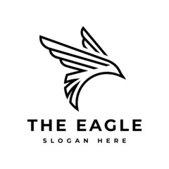 Eagle Line Art Logo Design Template