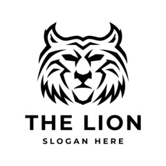 Black Lion Head Logo Design Template