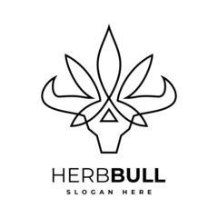 Herbs Bull Logo Design Template