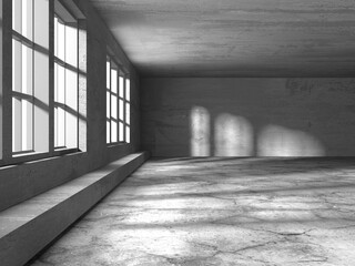 Abstract architecture interior background. Empty concrete room