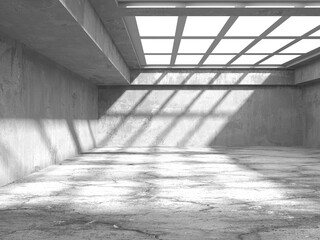 Abstract architecture background. Empty rough concrete interior