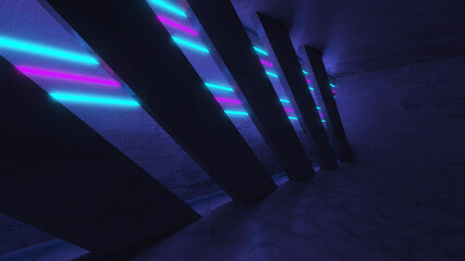 Futuristic Modern  Neon Glowing Design Architecture