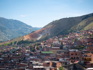View of Medellin City from the Cable Car, the Houses, the Poverty seen From another Point of View