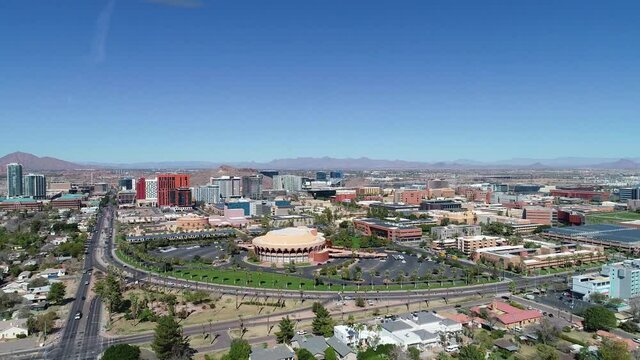 Tempe, Arizona, USA Downtown Drone Skyline Aerial