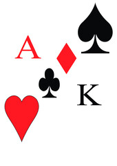 playing cards with hearts
