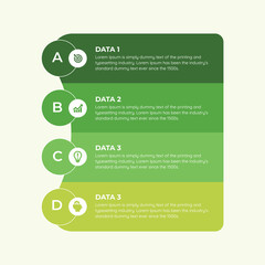 Four steps infographic presentation workflow banner or text box design