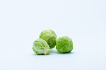 Fototapeta premium brussels sprouts on a white background
