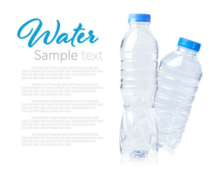Plastic water bottle isolated on white background with copy space.