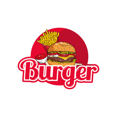 burger, fries or fast food logo