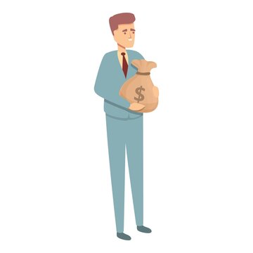 Compensation for business icon cartoon vector. Man with money. Company competition