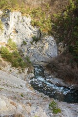north Ossetia is mountainous in winter. Snowy mountain landscape. panorama of the winter landscape. resort area. rocks panoramic view