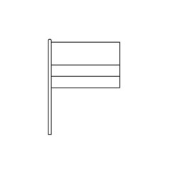 Obraz premium Black outline flag on of Colombia. Thin line icon
