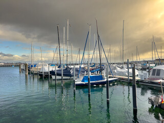 Fototapeta premium Bodensee bei Konstanz im Winter