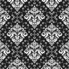 Fototapeta premium Orient dark vector classic pattern. Seamless abstract background with vintage elements. Orient black and white background. Ornament for wallpapers and packaging