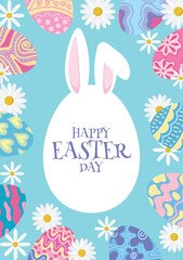 colorful happy easter day card and banner design 
